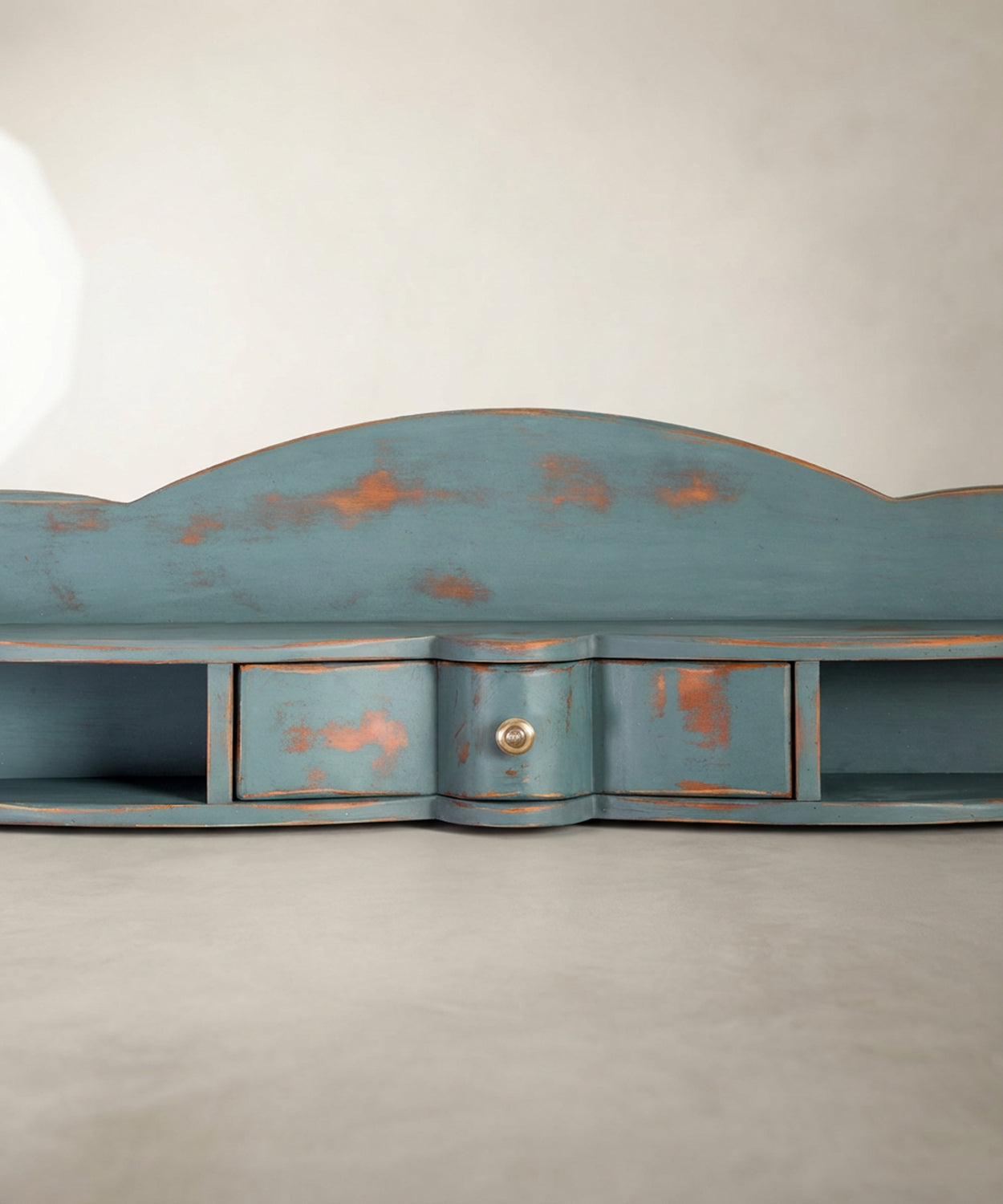 Estantería de pared con cajón en azul