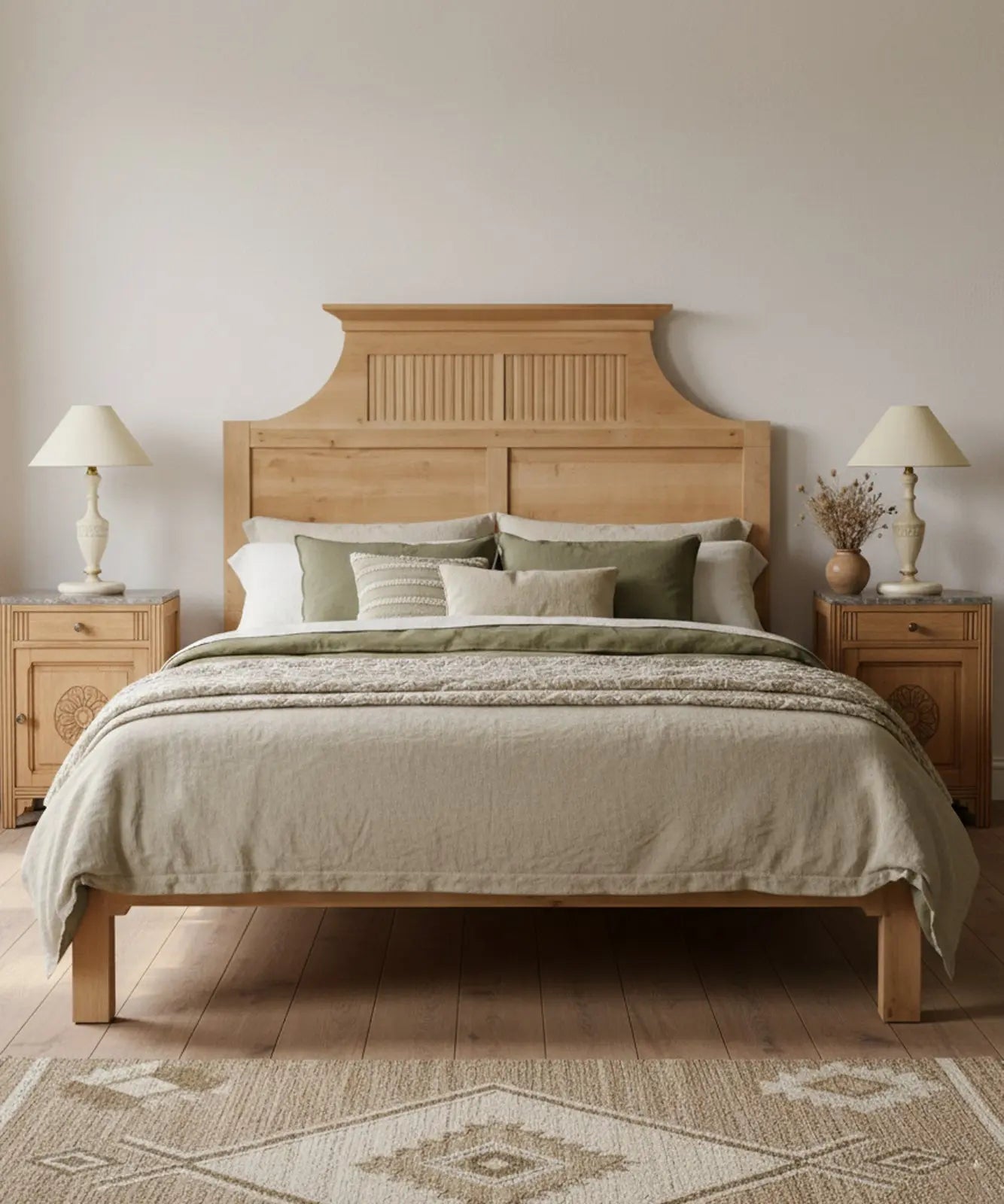 Cabecero macizo de roble Luxor Antique arte y decoracion