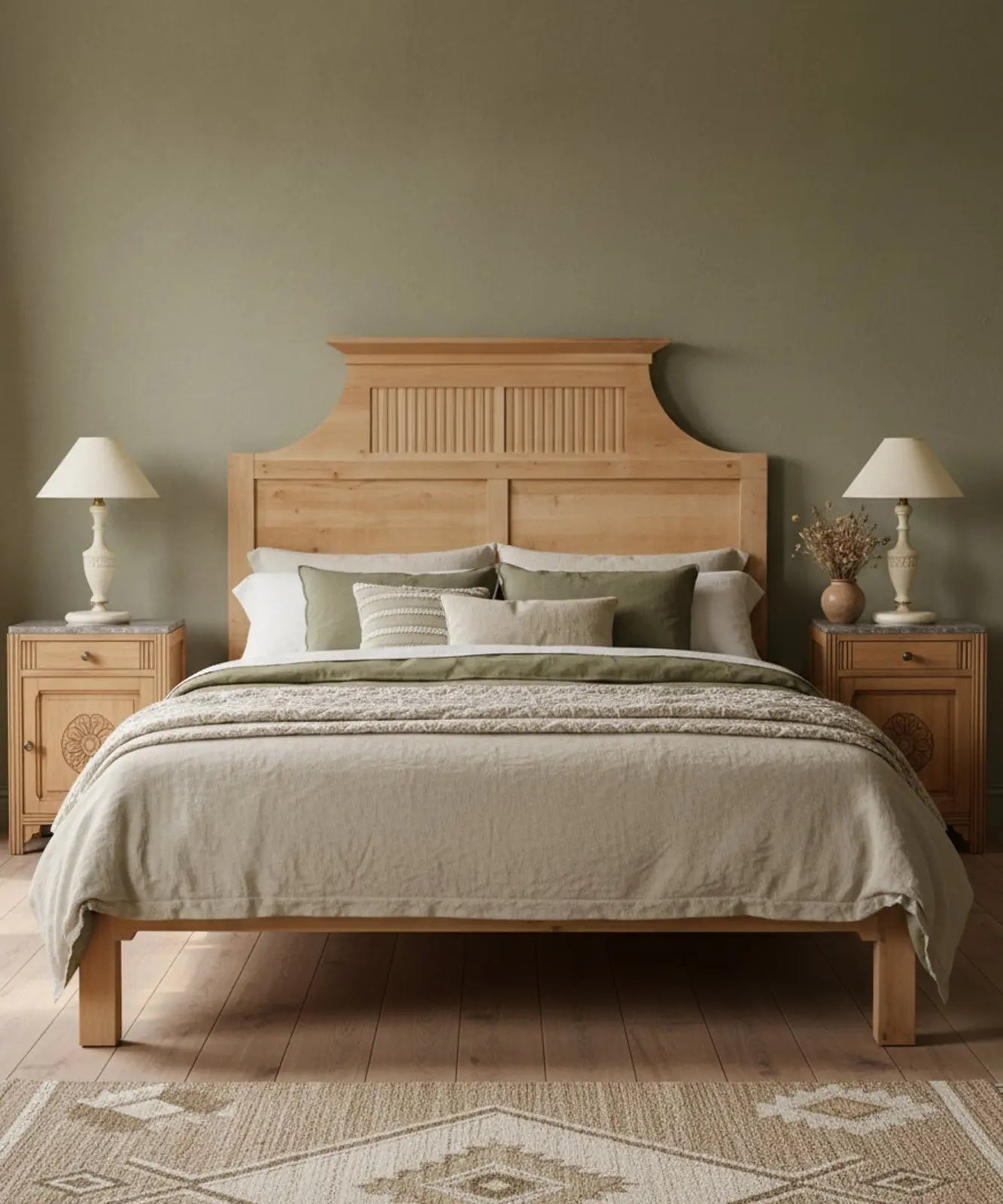 Cabecero macizo de roble Luxor Antique arte y decoracion