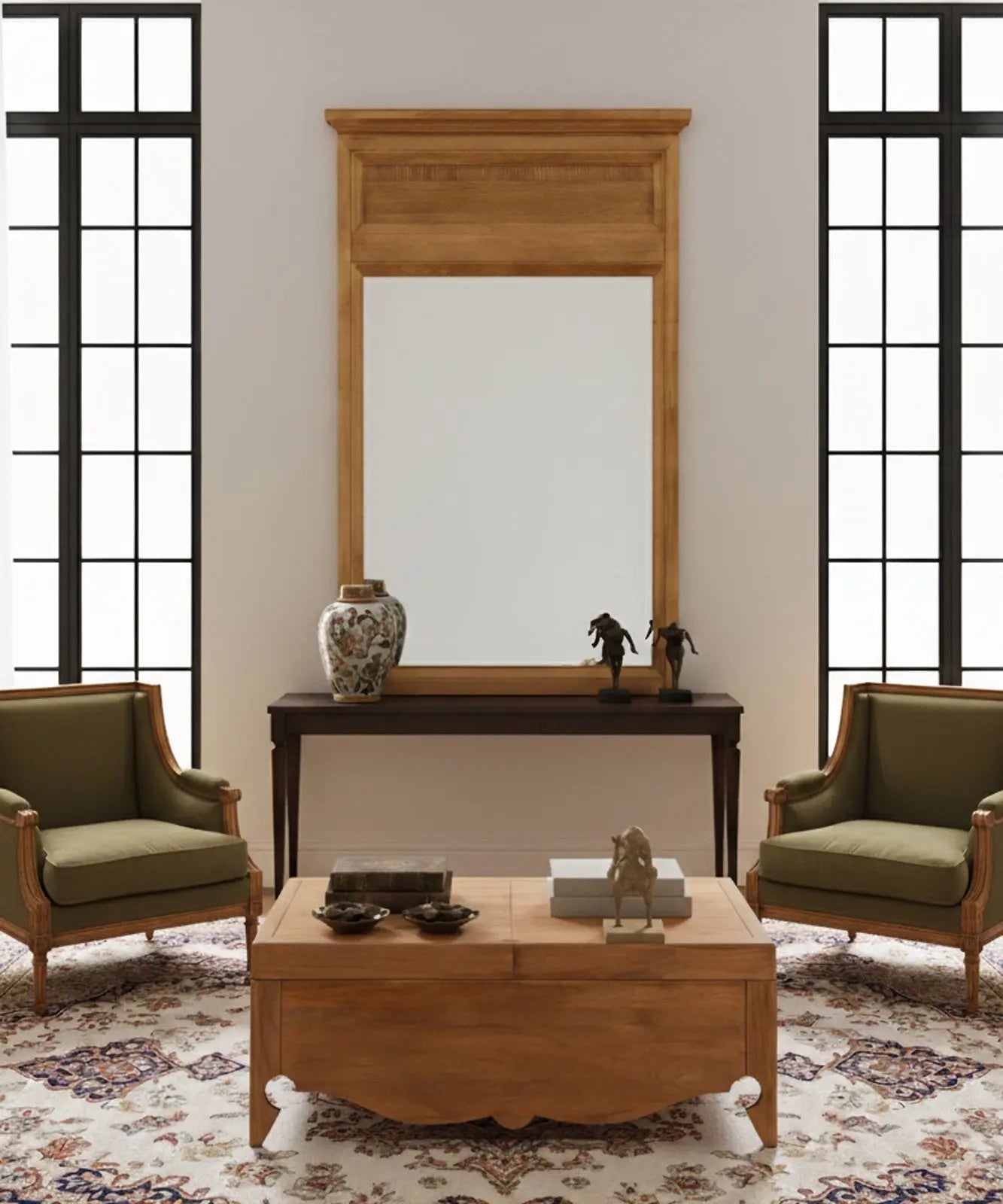 Espejo Trumeau roble Antique arte y decoracion