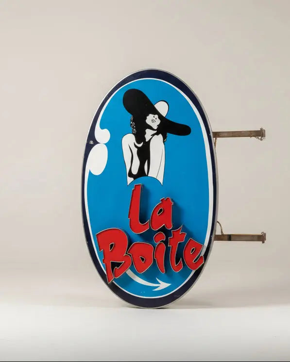 Cartel luminoso vintage La Boite Antique arte y decoracion