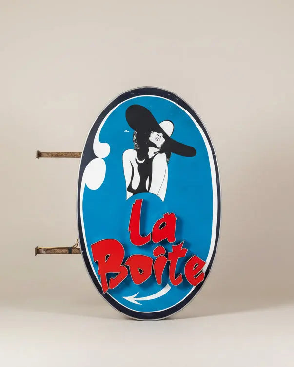 Cartel luminoso vintage La Boite Antique arte y decoracion