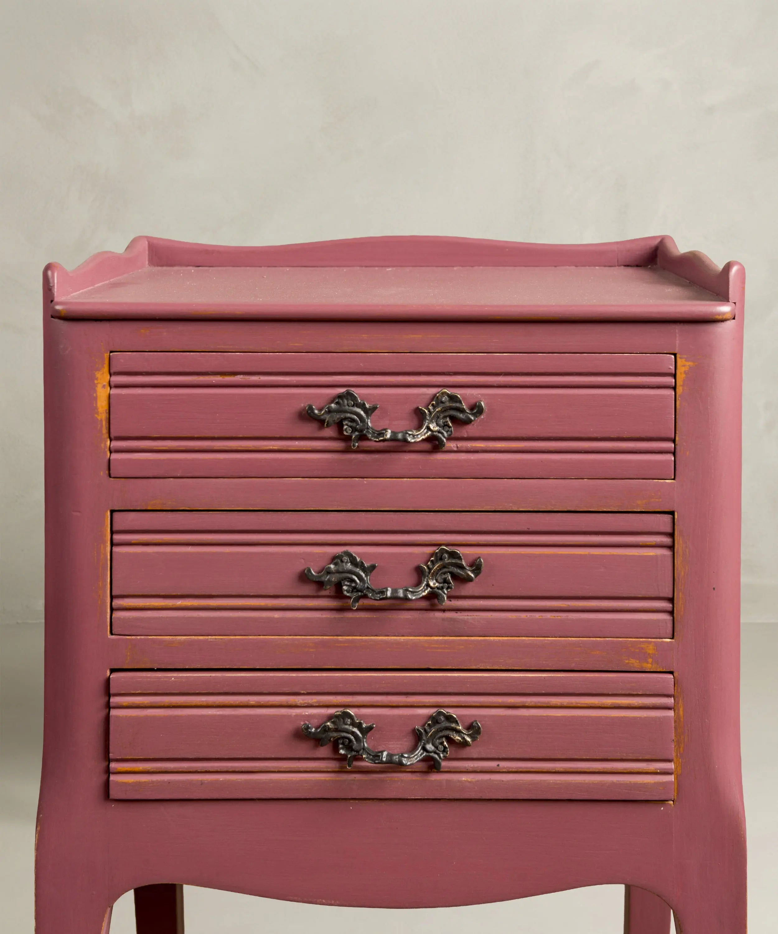 Pair of Louis XV style bedside tables in mauve