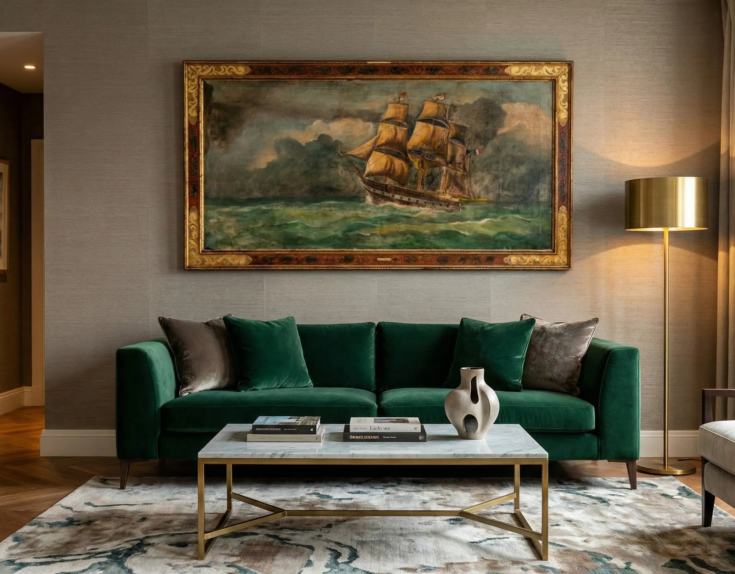 Cuadro naval francés antiguo Antique arte y decoracion
