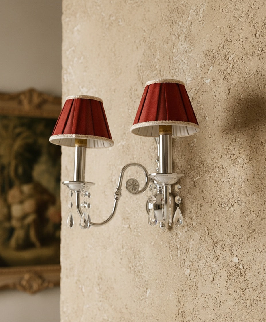 Aplique de pared cromado dos luces