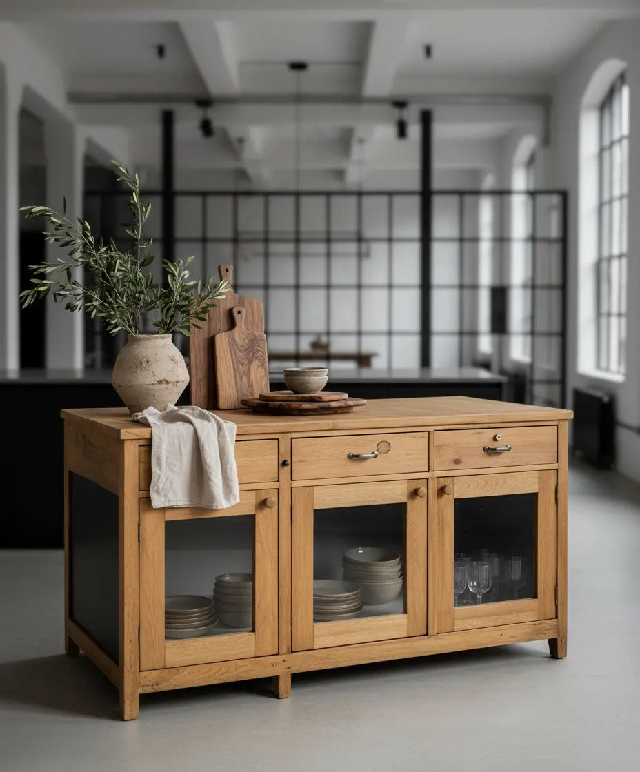 Mesa isla de trabajo industrial