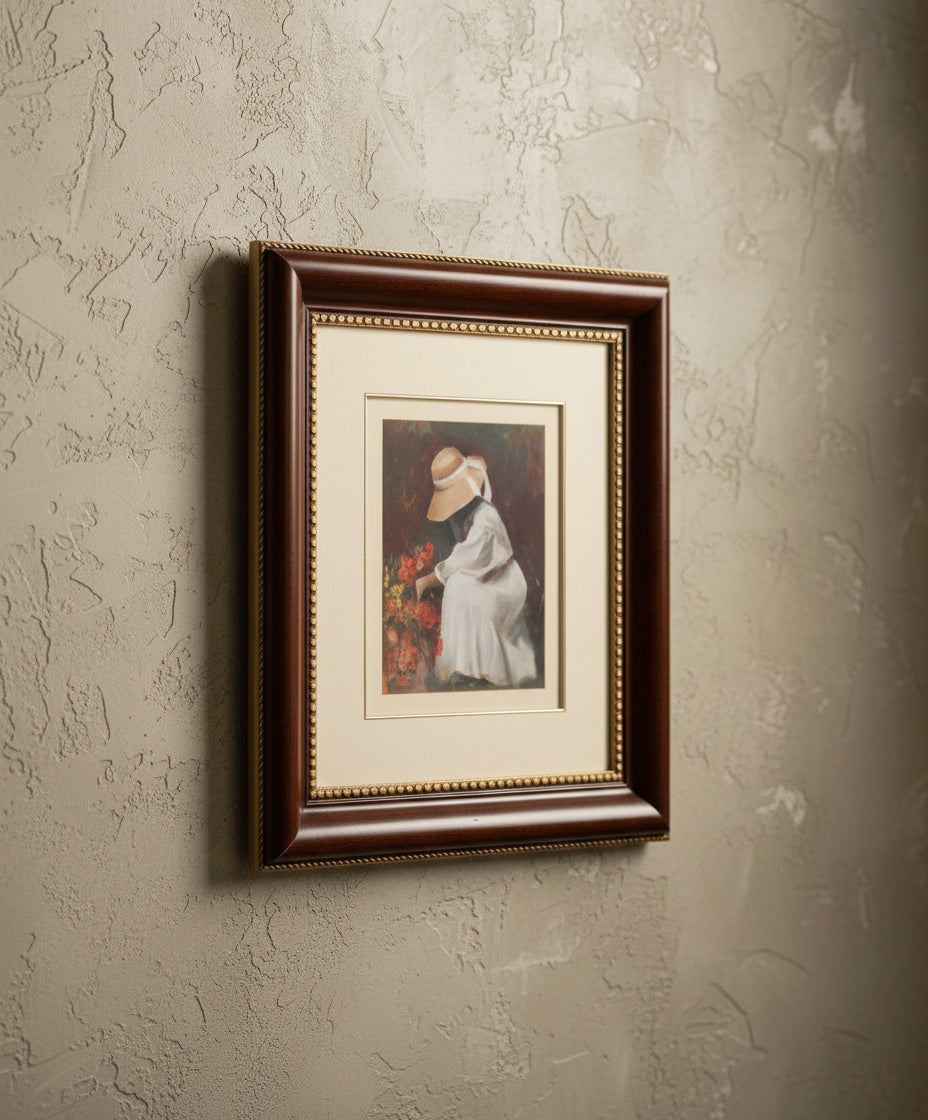 Cuadro mujer recogiendo flores