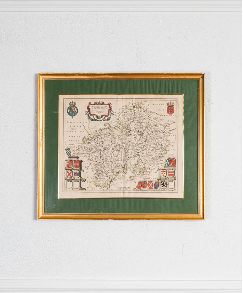 Litografía antigua mapa Inglés