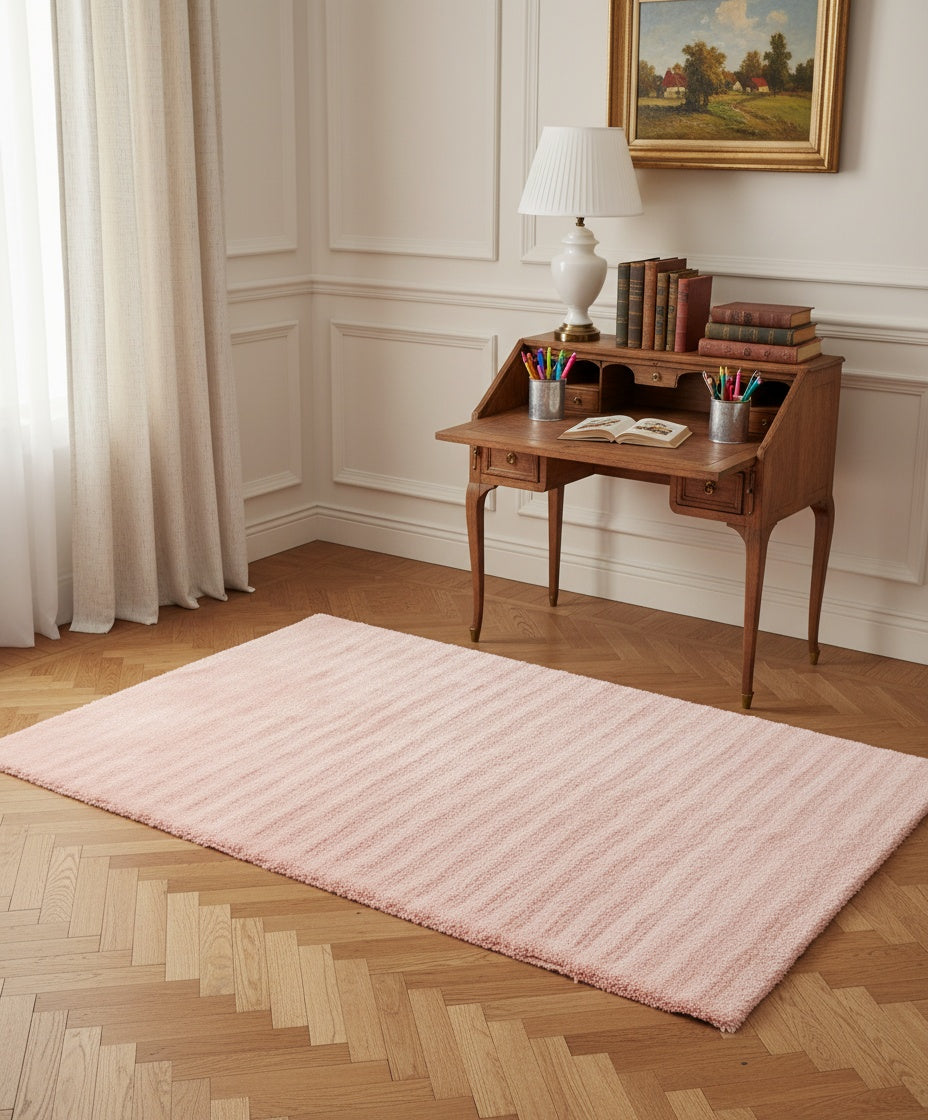 alfombra de lana rosa