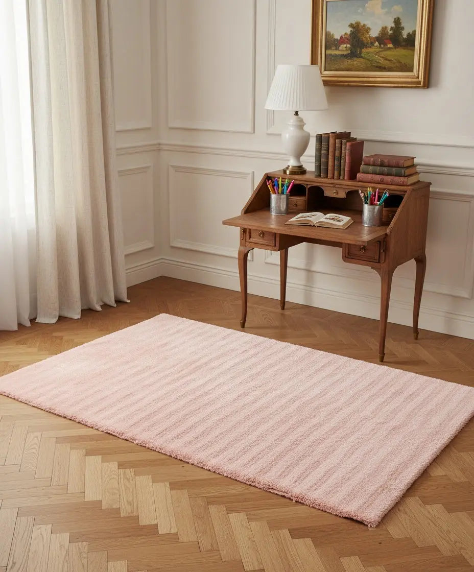 alfombra de lana rosa