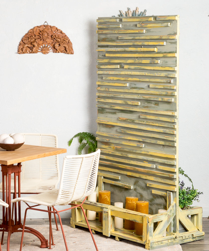 Biombo macetero de madera Maurice
