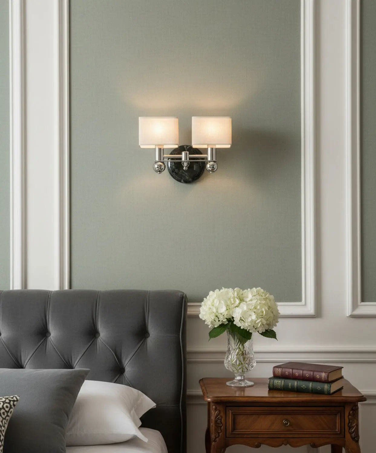 Aplique de pared de doble luz Antique arte y decoracion