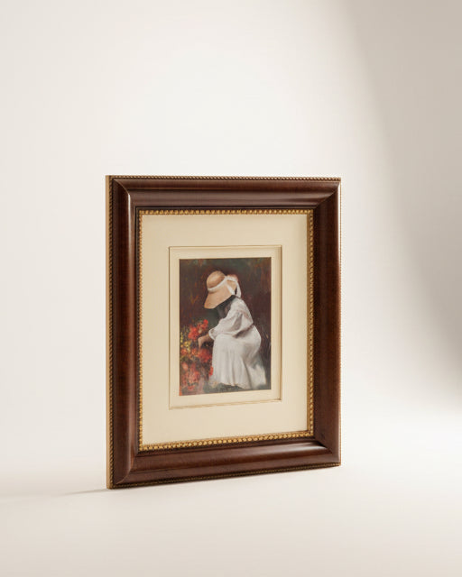 Cuadro mujer recogiendo flores