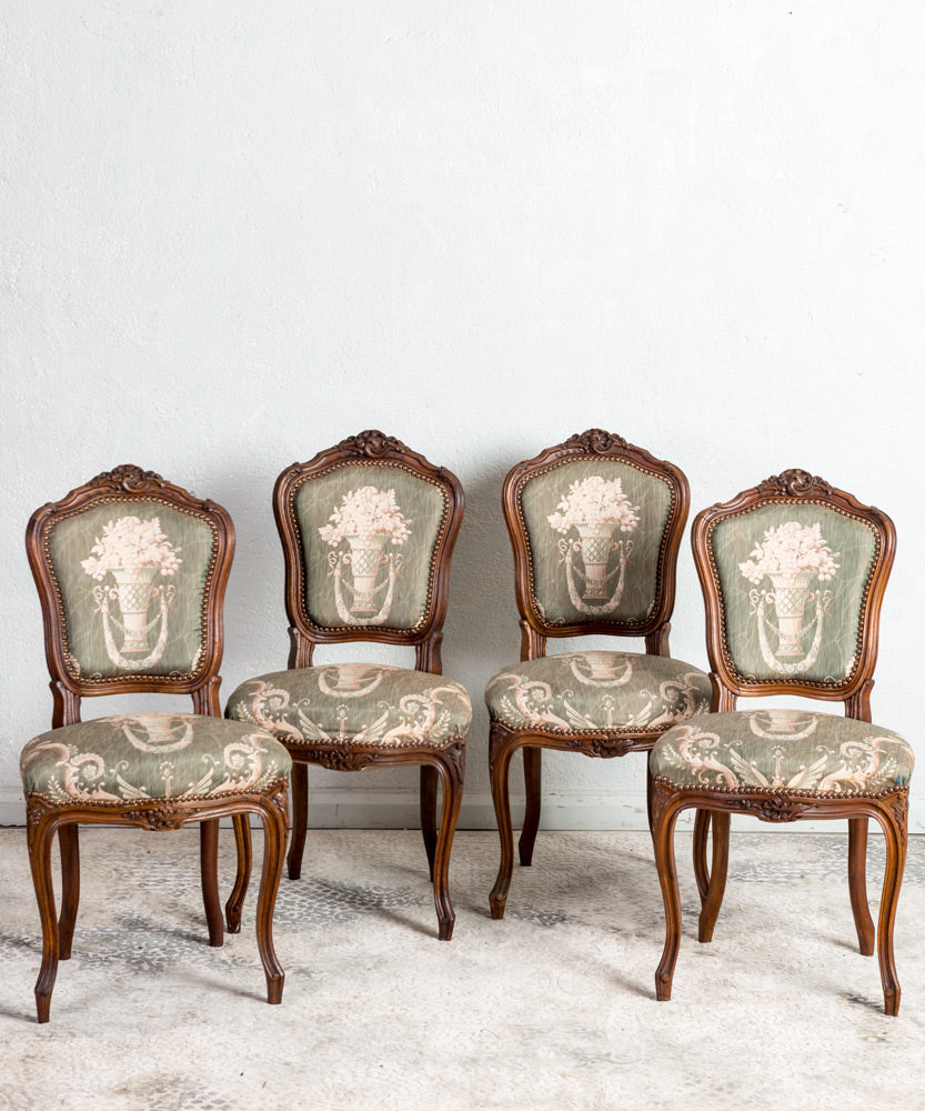 Conjunto de 4 sillas antiguas Luis XV