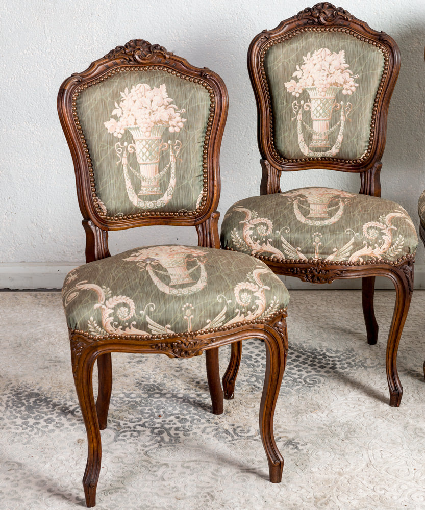 Conjunto de 4 sillas antiguas Luis XV