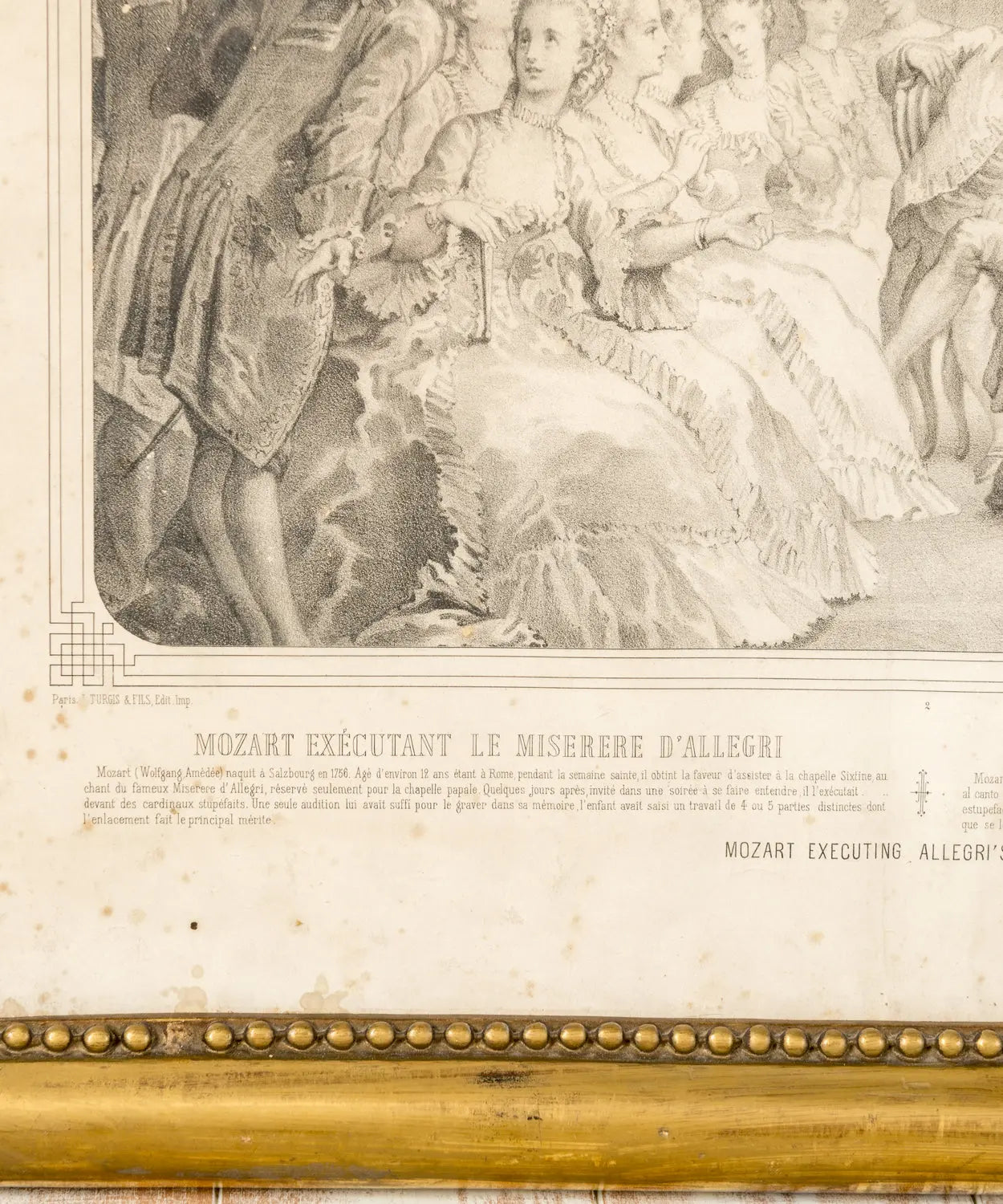 Antique Lithograph Mozart "Allegri&