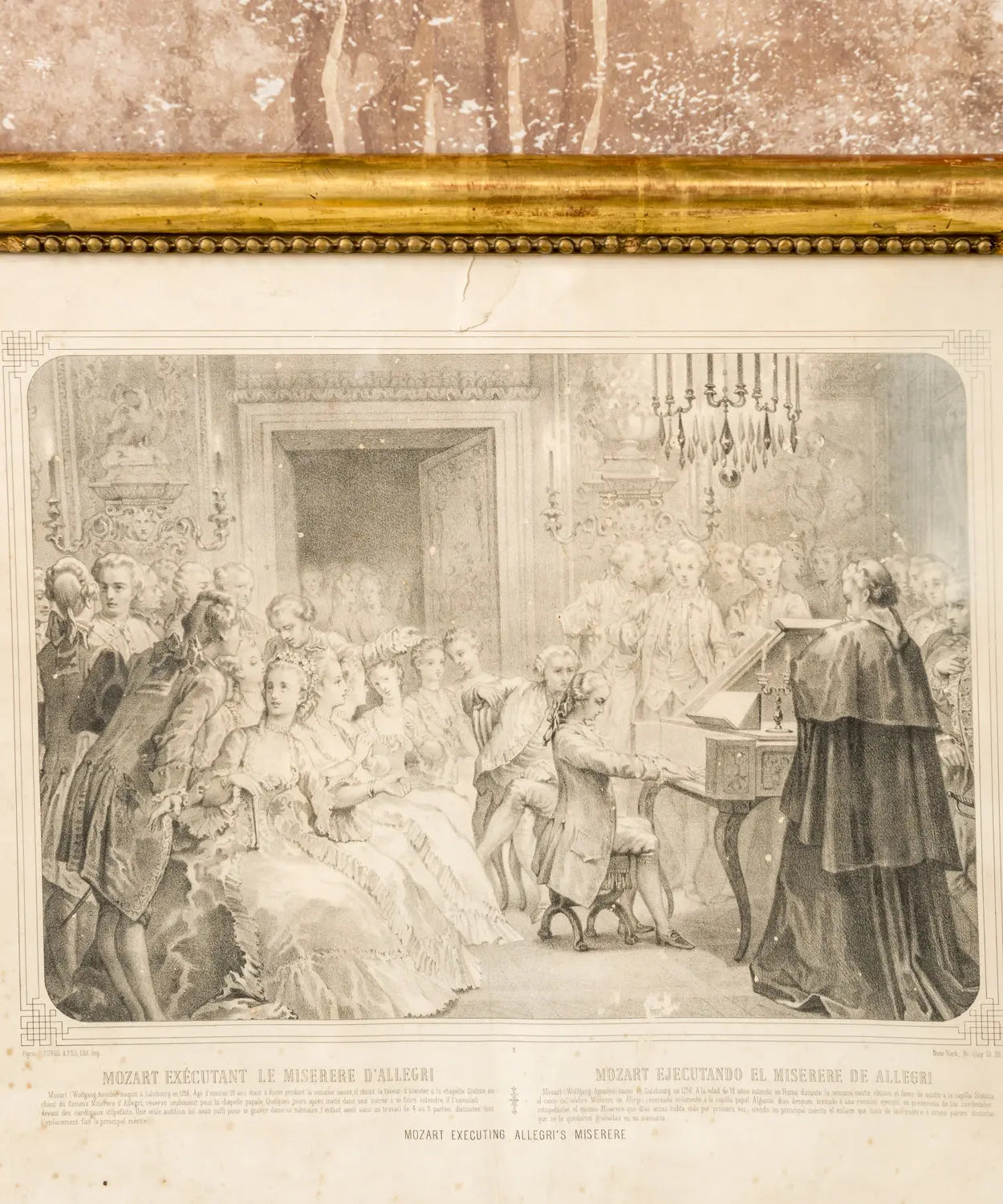 Antique Lithograph Mozart "Allegri&