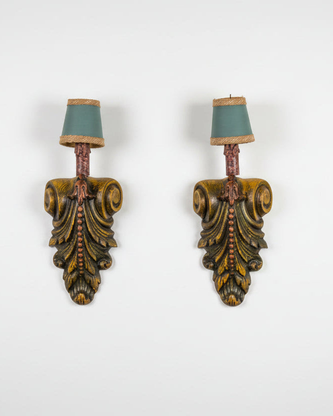 Pair of Narbonne polychrome wall lights