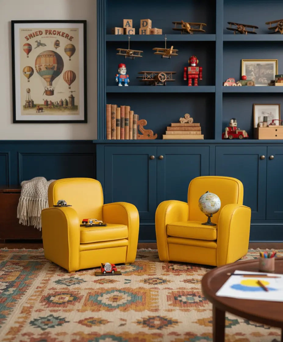 pareja de sillones infantiles en salon de juego