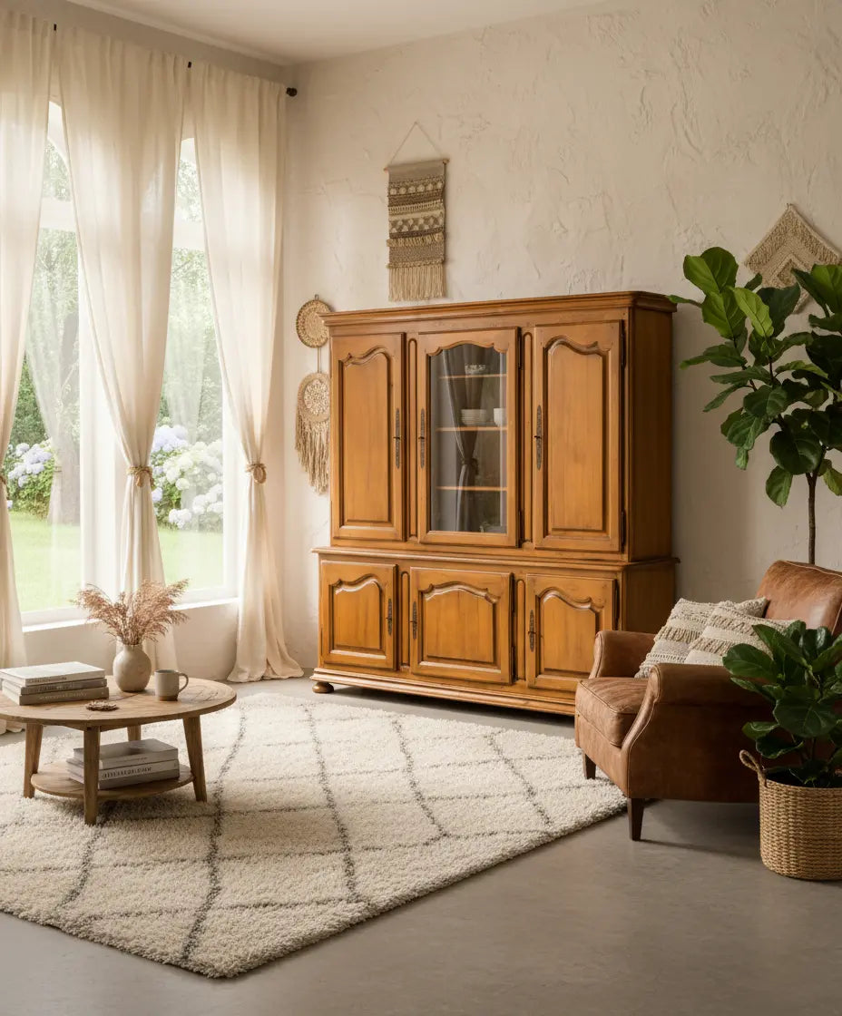 Aparador alto con vitrina Antique arte y decoracion