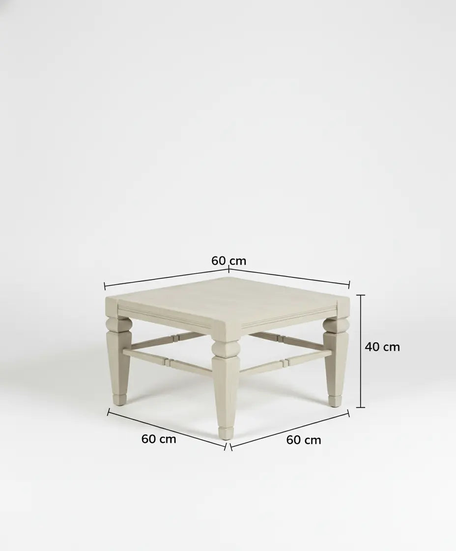 Mesa baja auxiliar de madera Celine Antique arte y decoracion