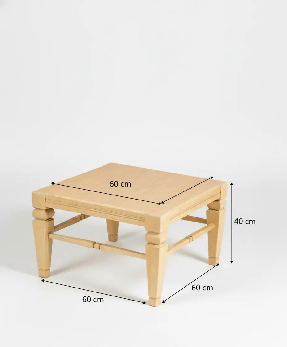 Mesa baja auxiliar de madera Chiara Antique arte y decoracion