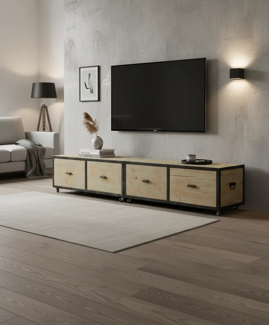 mueble cajonera industrial decorado