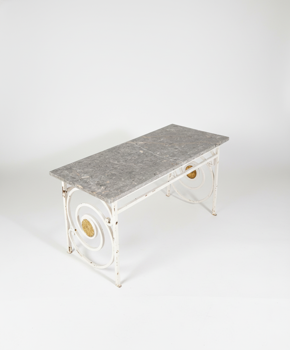 MESA DE FORJA Y MARMOL