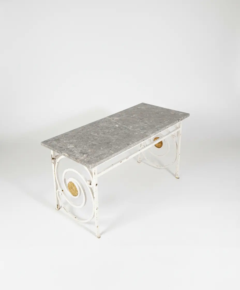 MESA DE FORJA Y MARMOL