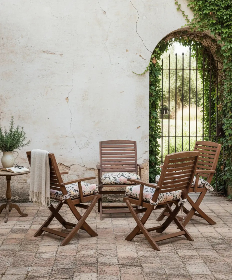 Conjunto de cuatro sillas plegables Garden Antique arte y decoracion