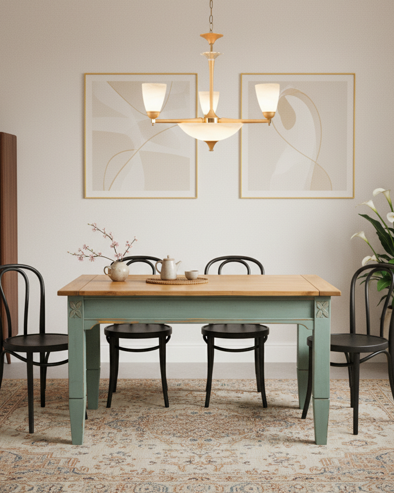 mesa de madera en piso