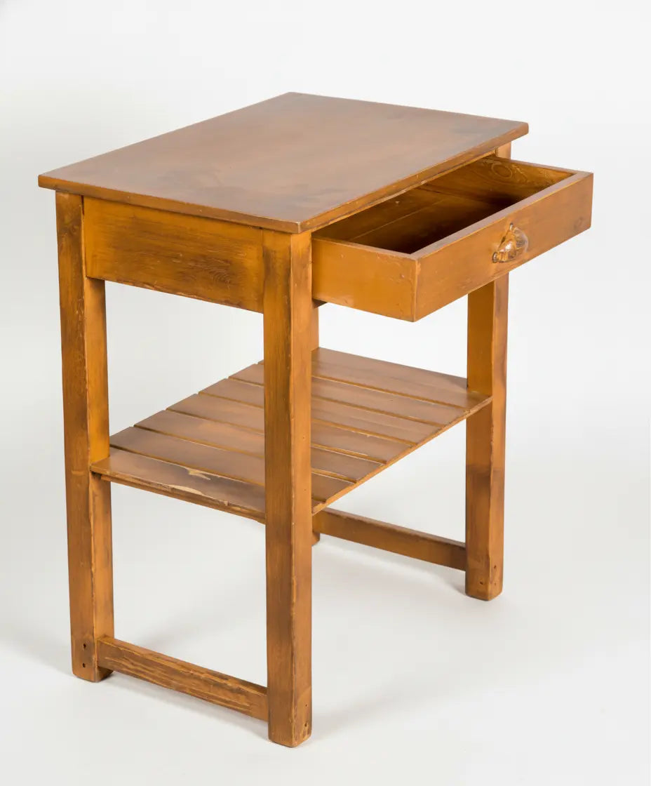 mesa auxiliar de madera vista superior