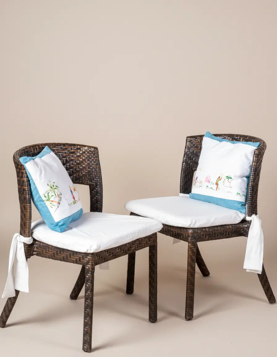 Pareja de sillas de jardín con cojines Antique arte y decoracion