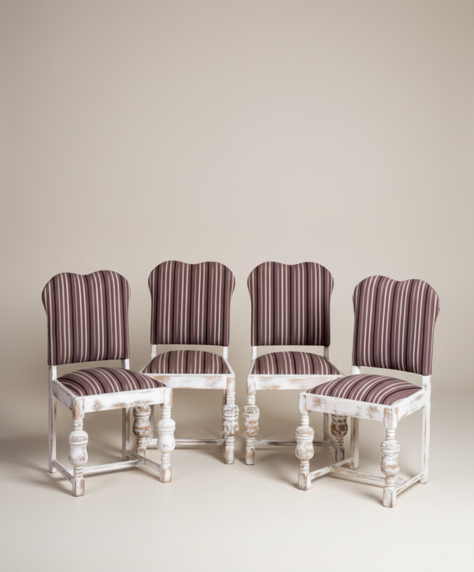 conjunto de cuatro sillas vintag pata decape