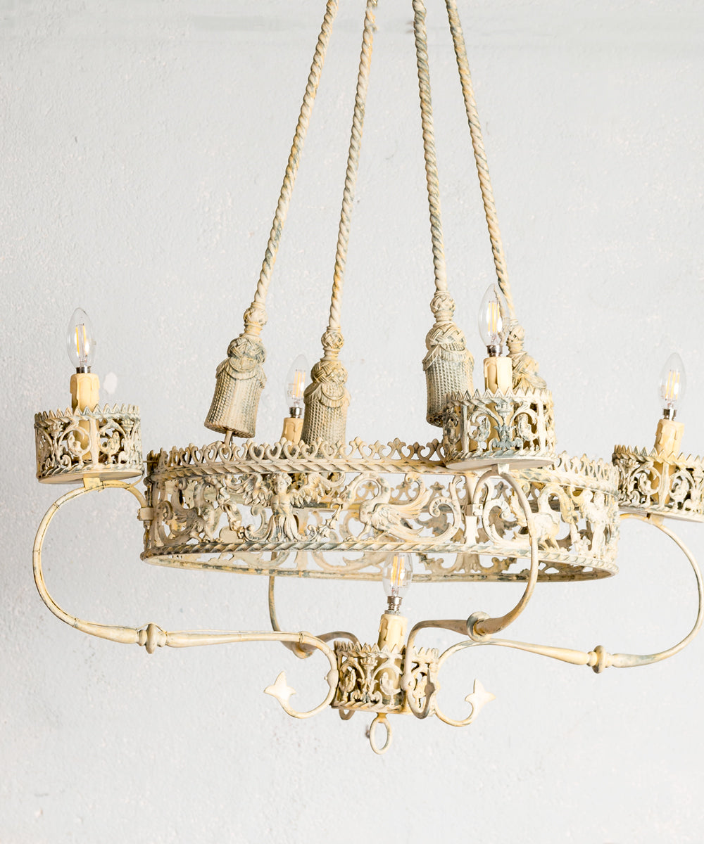 Antique wrought iron lamp