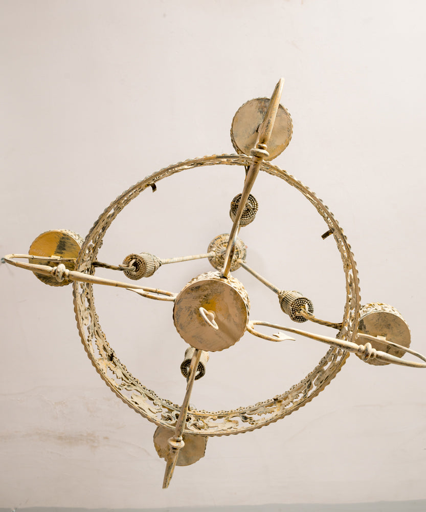 Antique wrought iron lamp