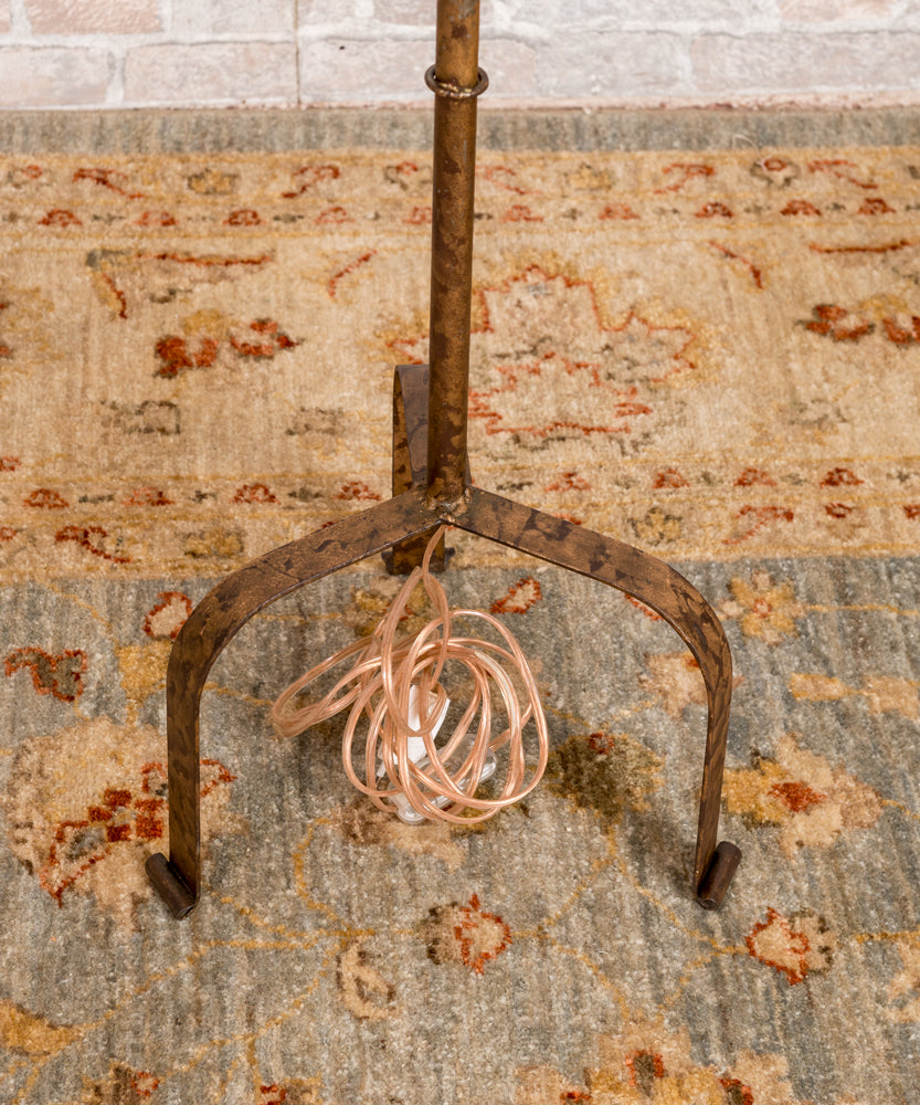 Antique wrought iron floor lamp