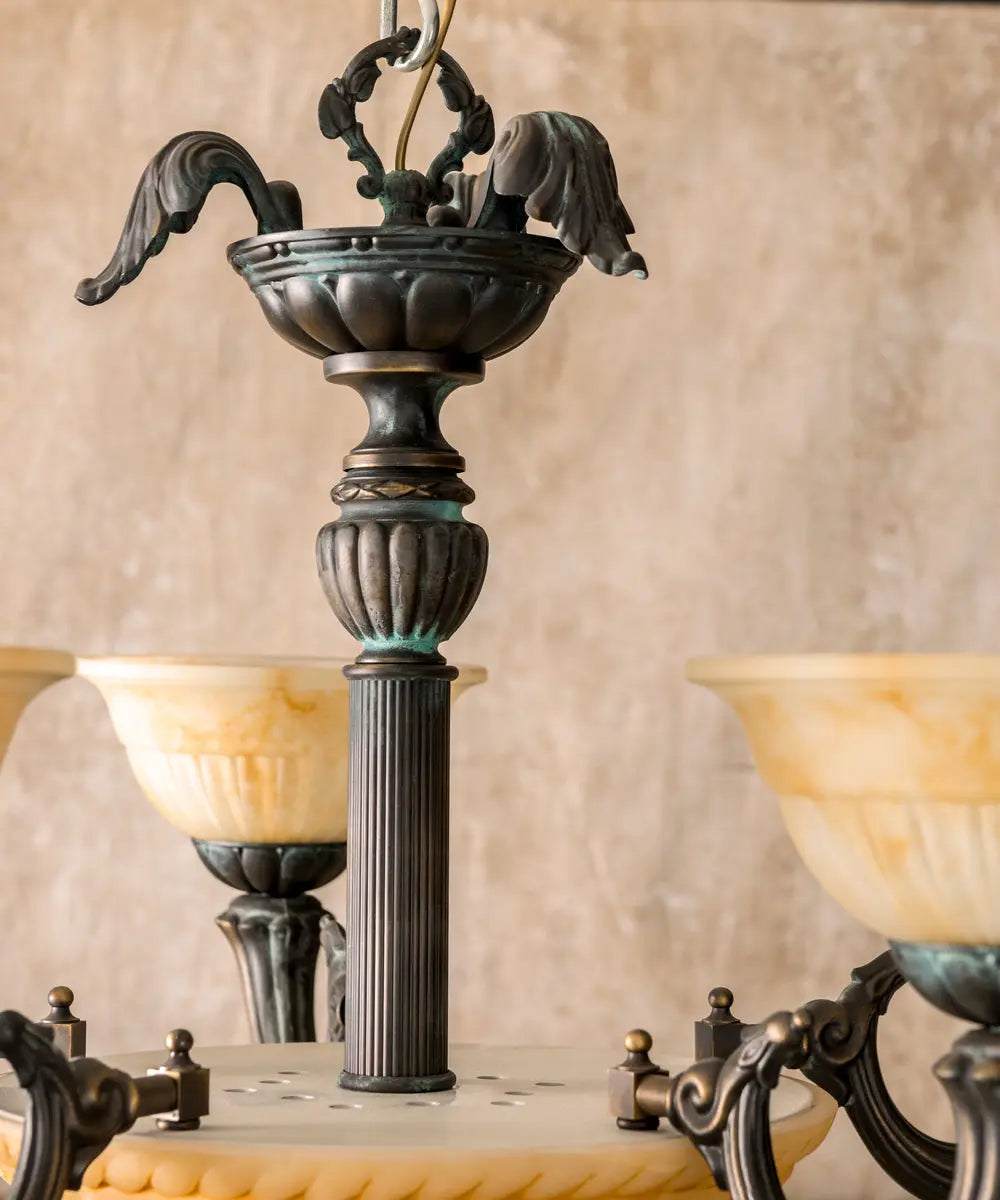 Lámpara de techo de bronce y Murano Antique arte y decoracion