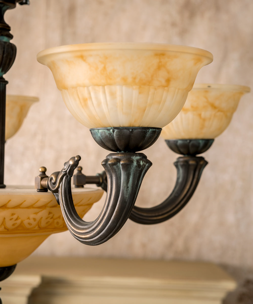 Bronze and Murano ceiling lamp