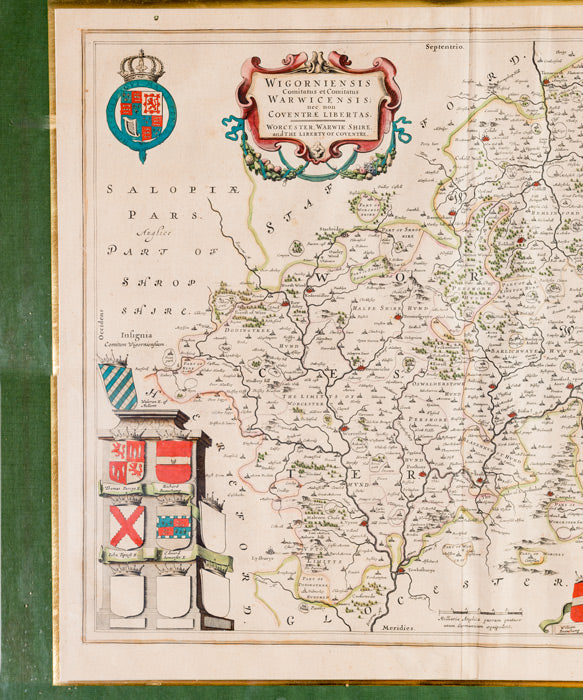 Litografía antigua mapa Inglés