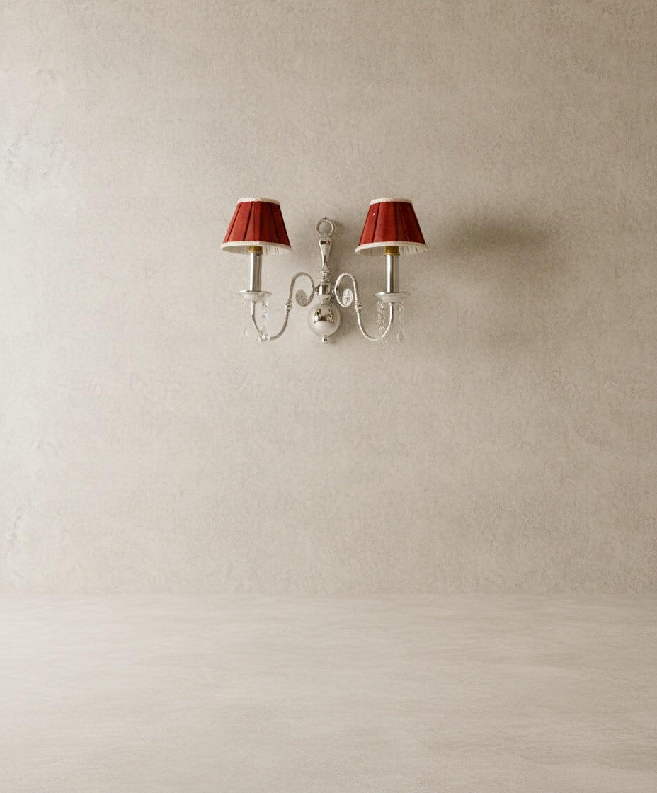 Aplique de pared cromado dos luces