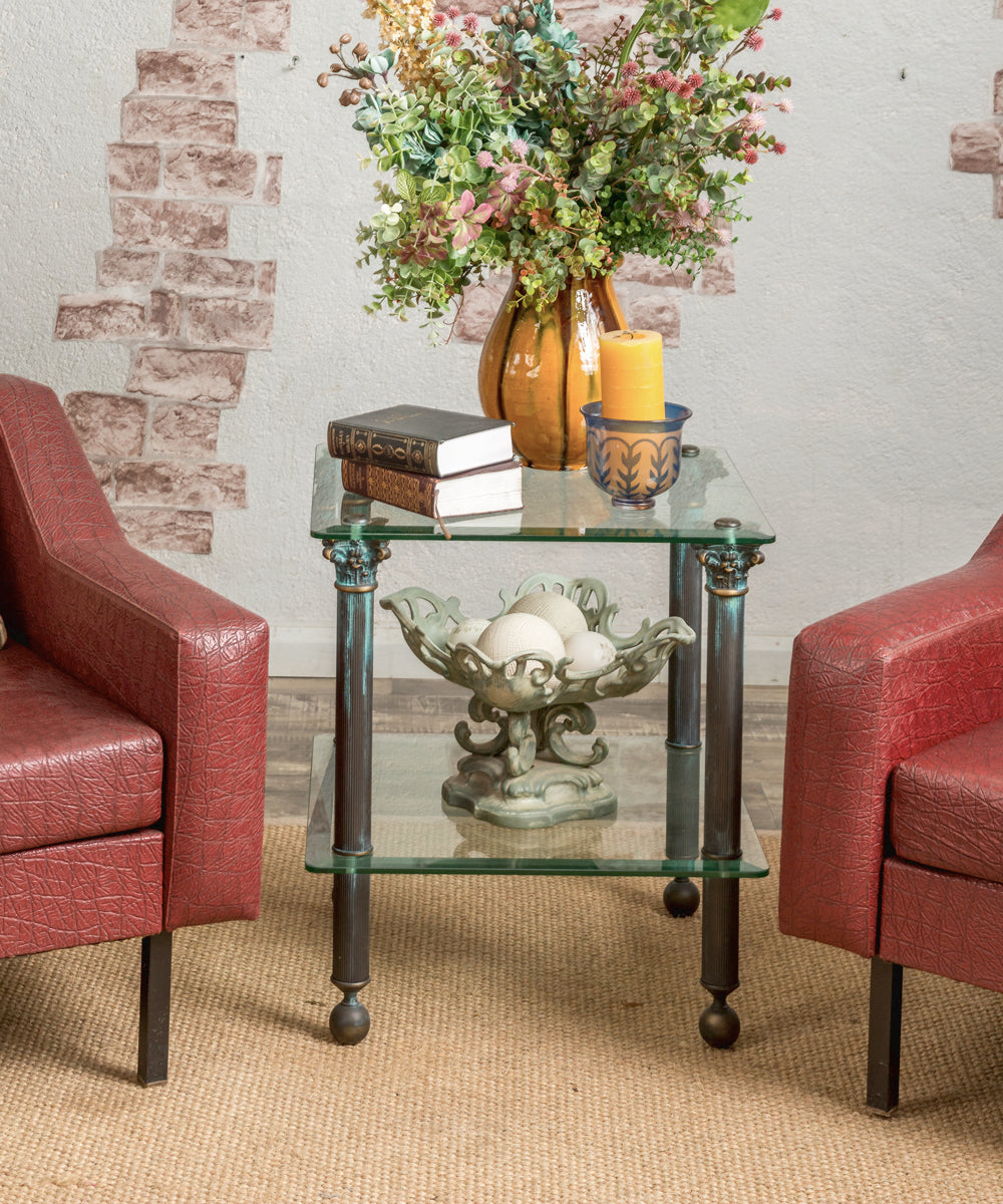 Aged brass table