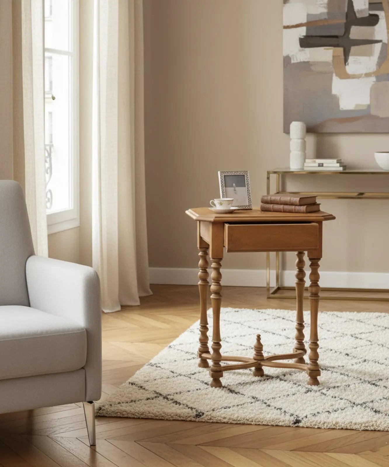 Mesa auxiliar antigua Antique arte y decoracion