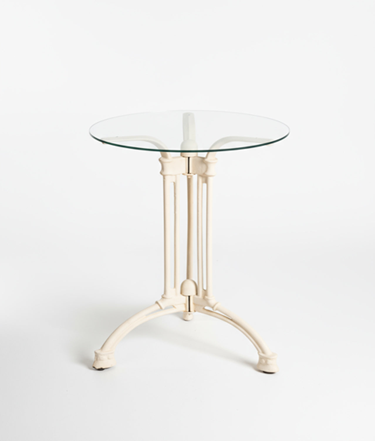 Mesa auxiliar vintage de metal y cristal Venecia