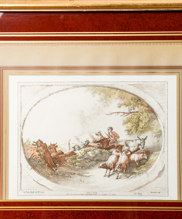 Pair of old vintage lithographs