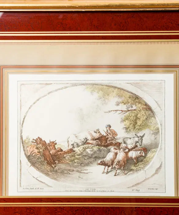 Pareja de litografías antiguas de época Antique arte y decoracion