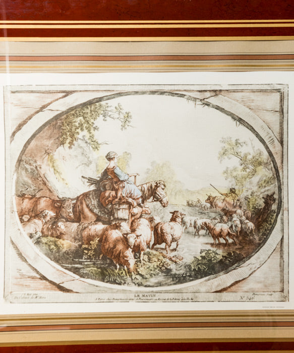 Pair of old vintage lithographs