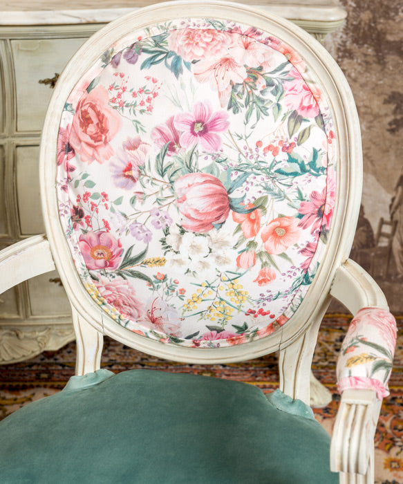 Pair of Louis XVI Fleur style armchairs