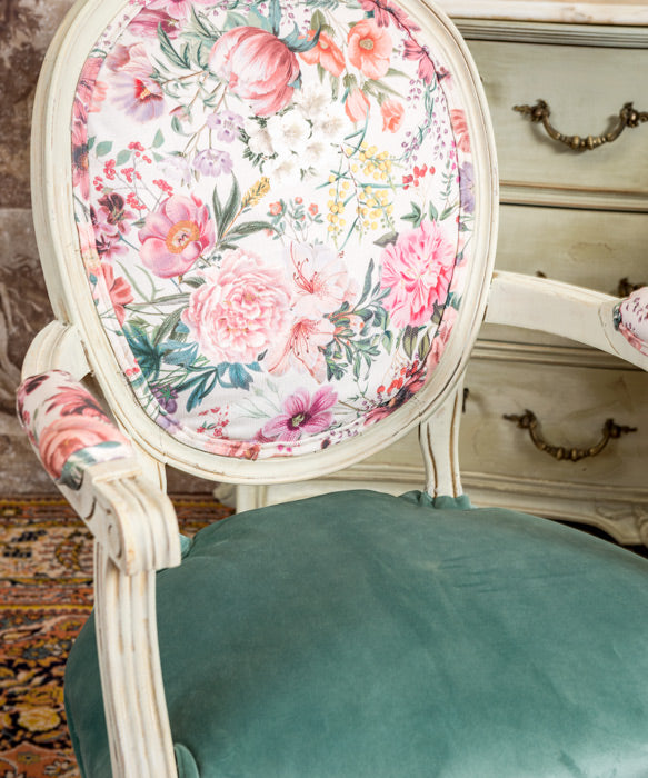 Pair of Louis XVI Fleur style armchairs