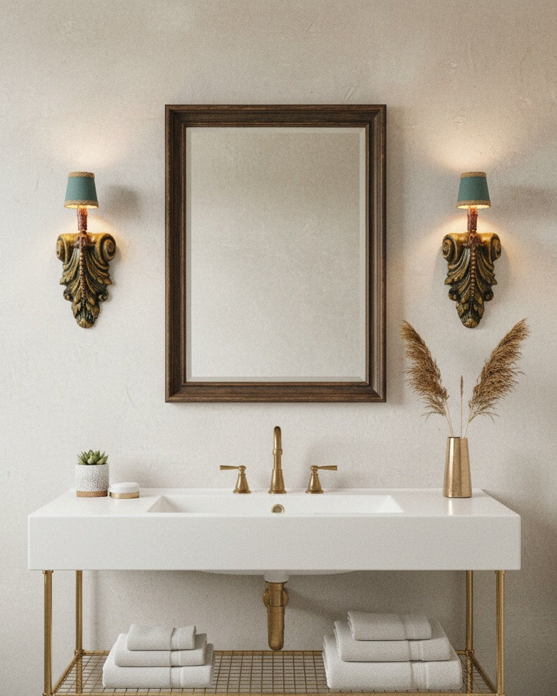 Pair of Narbonne polychrome wall lights